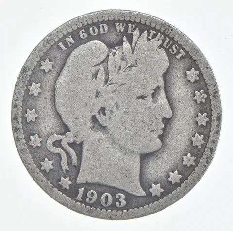 1903-O Barber Quarter 90% Silver VG Condition