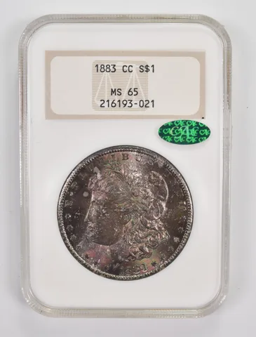 MS65 1883-CC Morgan Silver Dollar - CAC NGC Insane Color *9971