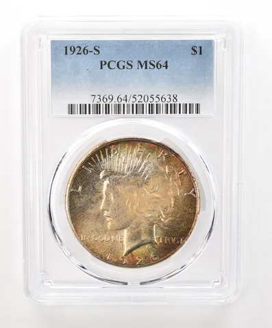 1926-S Peace Silver Dollar MS64 PCGS Beautiful Tone a6623