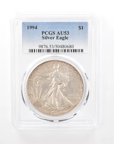 1994 American Silver Eagle AU53 PCGS Lowball Toned *8045