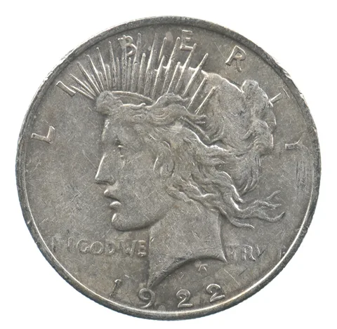 Early - 1922 Peace Silver Dollar - 90% US Coin *484