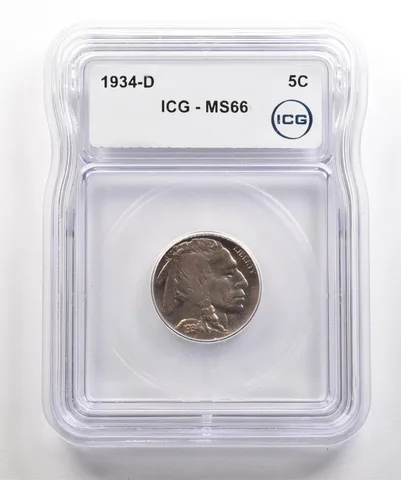 1934-D Indian Head Buffalo Nickel MS66 ICG *5385