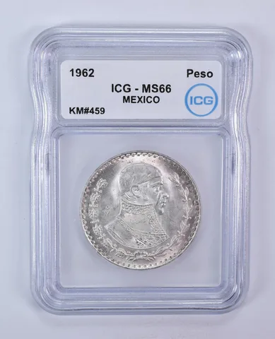 1962 Mexico 1 Peso KM#459 MS66 ICG