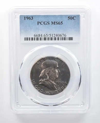 1963 Franklin Half Dollar MS65 PCGS Dark Grey Tone *7687