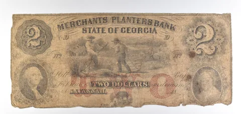 1800s $2 Savannah GA Merchant & Planters Bank Obsolete Note *8809