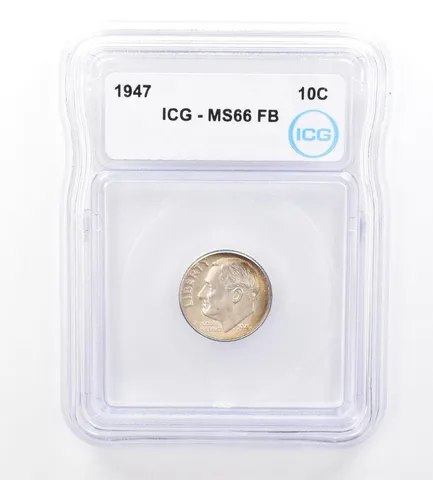 1947 Roosevelt Dime MS66 FB ICG Beautiful Tone *1707