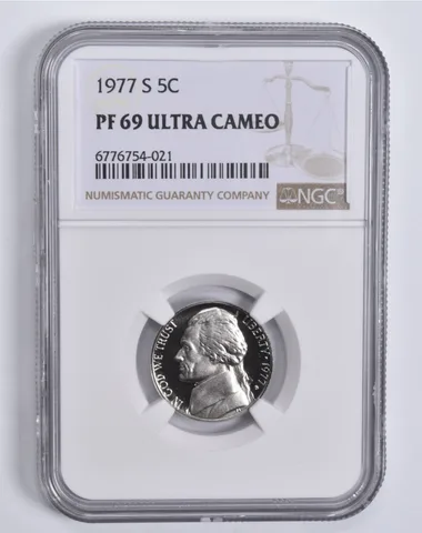 1977-S Jefferson Nickel PF69 UCam NGC Brown Lbl