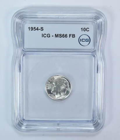 1954-S Roosevelt Dime MS66 FB ICG