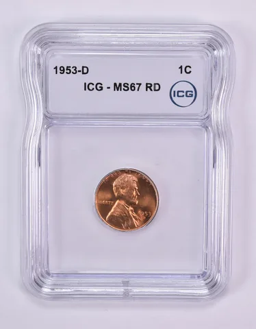 1953-D Lincoln Wheat Cent MS67 RD ICG
