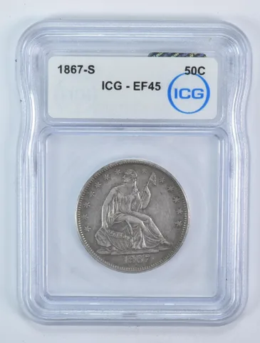 1867-S Seated Liberty Half Dollar EF45 ICG *5938