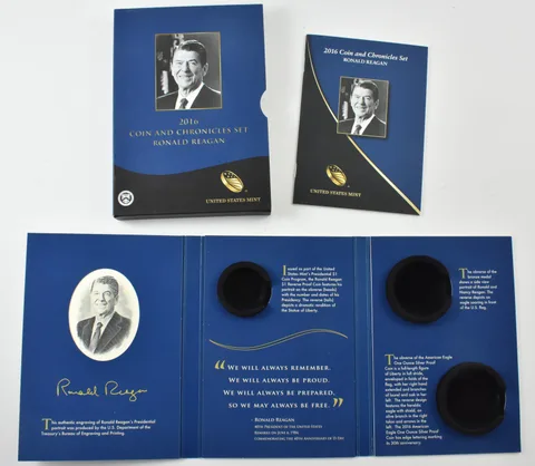 OGP 2016 Coin & Chronicles Set Ronald Reagan BOX & COA- NO COINS