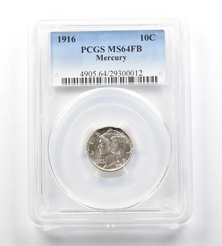 1916 Mercury Dime MS64 FB PCGS a3474