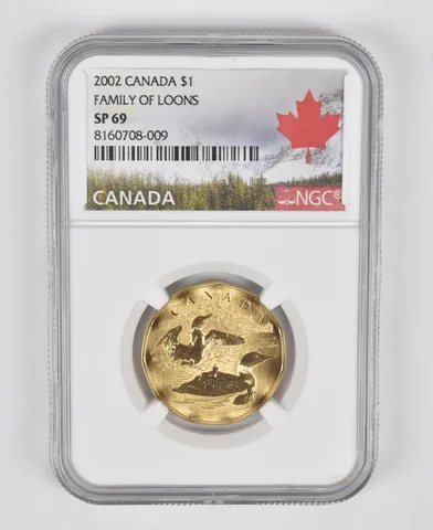 2002 Canada 1 Dollar Family Of Loons SP69 NGC Canada Label