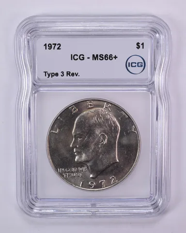 1972 Eisenhower $1 Type 3 Reverse MS66+ ICG