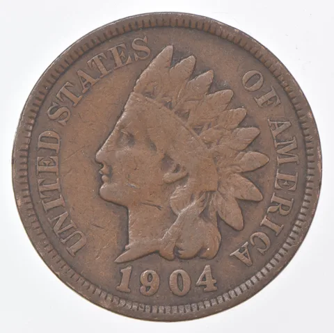 1904 Indian Head Cent AC Average Circ