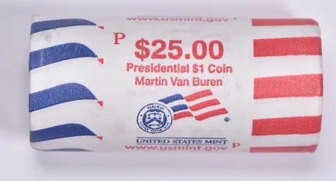 2008-P Martin Van Buren Presidential $1 Coin Roll $25 Unc US Mint BU