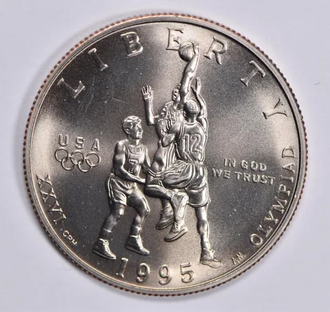 1995 Unc Olympic Basketball Commemorative Half Dollar