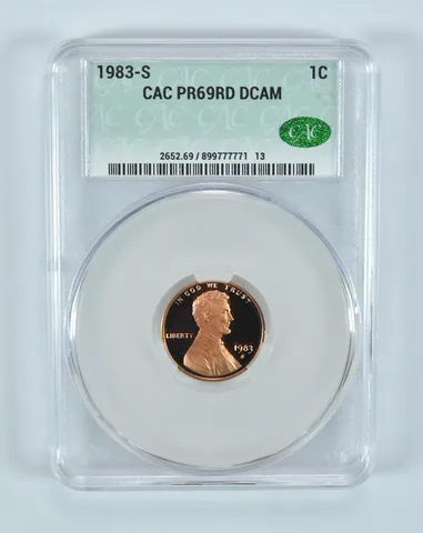 1983-S Lincoln Memorial Cent PR69 RD DCAM CAC CACg