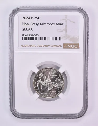 2024-P American Women Quarter Patsy Takemoto Mink MS68 NGC Brown Label