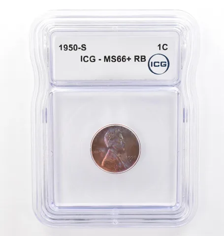 1950-S Lincoln Wheat Cent MS66+ RB ICG Beautiful Tone *7708