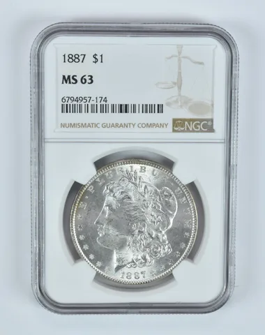 MS63 1887 Morgan Silver Dollar NGC Beautifully Toned a7450