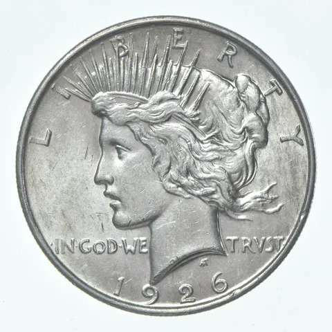 (1) 1926-D Choice AU Peace Silver Dollar 90% - CH AU Almost Unc - Denver