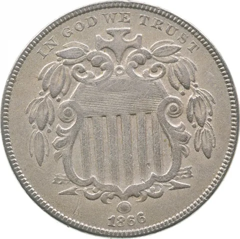 1866 Shield Nickel Rays *9394
