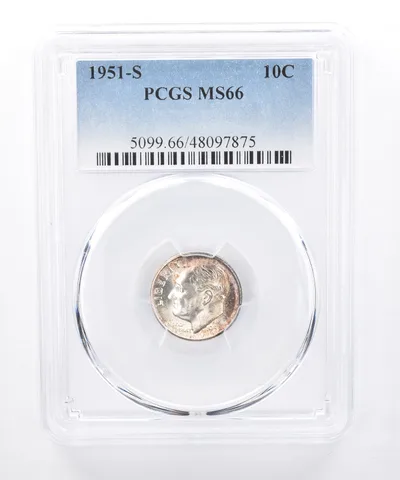 1951-S Roosevelt Dime MS66 PCGS Beautiful Tone *8359