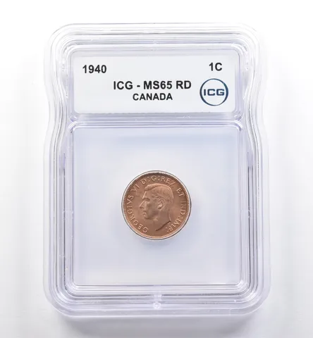 1940 Canada 1 Cent MS65 RD ICG a0270