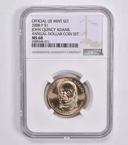 2008-P Presidential $1 John Quincy Adams Annual Set MS68 NGC US Mint