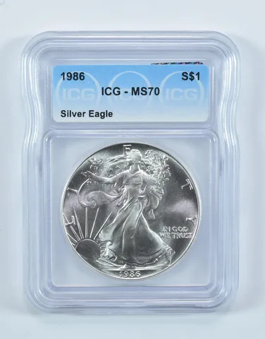 1986 American Silver Eagle MS70 ICG