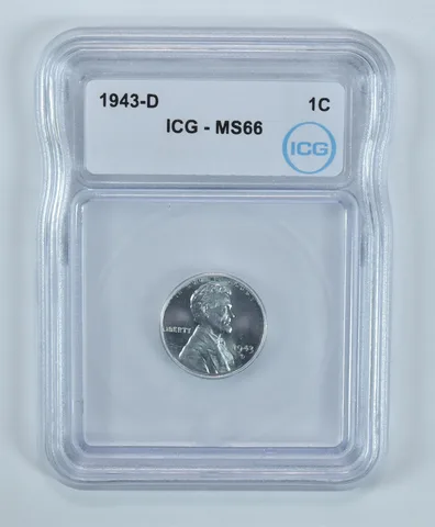 1943-D Lincoln Wheat Cent MS66 ICG