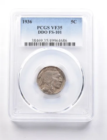 1936 Indian Head Buffalo Nickel DDO FS-101 VF35 PCGS *7697