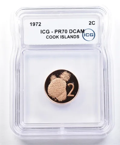 1972 Cook Islands 2 Cents PR70 DCAM ICG *1609