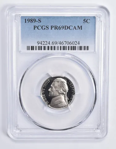 1989-S Jefferson Nickel PR69 DCAM PCGS Blue Lbl