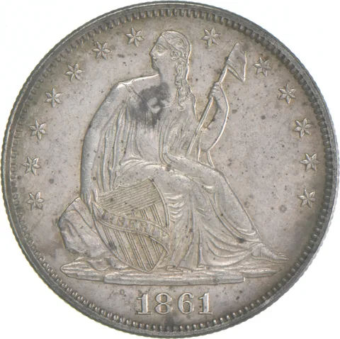 1861 Seated Liberty Half Dollar a7518