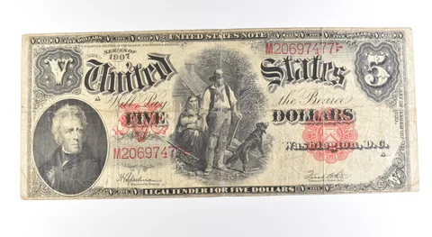 1907 $5 Legal Tender Large Note Red Seal *2695