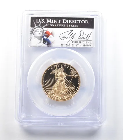 2013-W $25 American Gold Eagle Philip Diehl 1/2 Oz Gold PR70 DCAM PCGS *0512