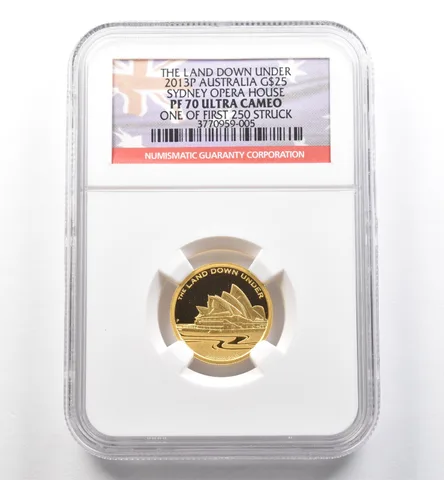 2013 P Australia $25 Gold Sydney Opera House 1 Of First 250 PF70 UCAM NGC *7449
