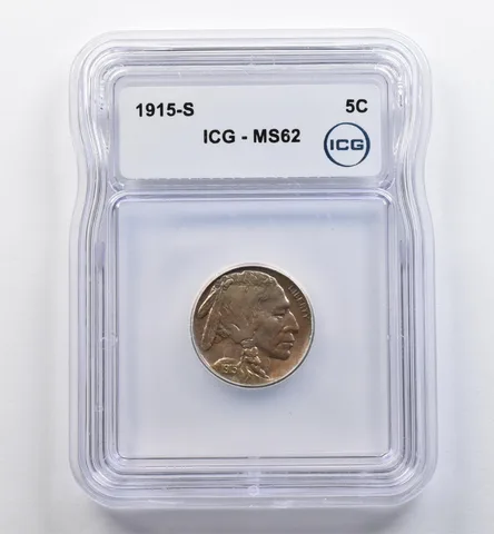 1915-S Indian Head Buffalo Nickel MS62 ICG *9014