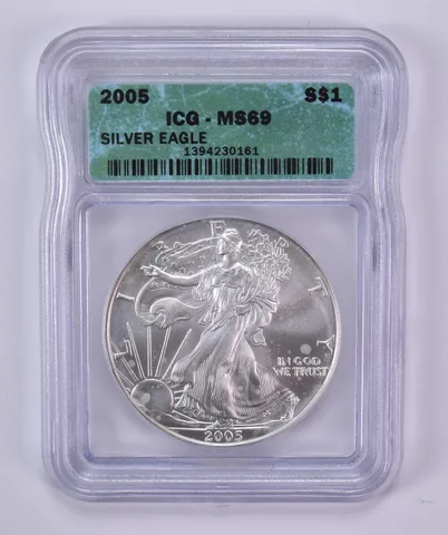 2005 American Silver Eagle MS69 ICG