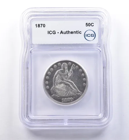 1870 Seated Liberty Half Dollar Authentic ICG *8384