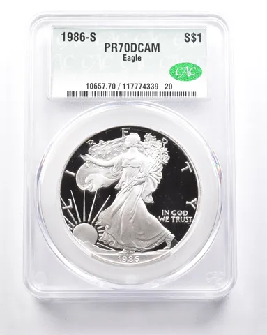 PR70 DCAM 1986-S American Silver Eagle CAC CACG *6295