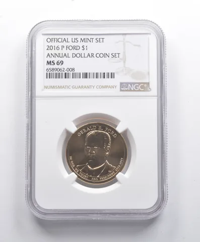 MS69 2016-P Gerald R. Ford Presidential Dollar Annual Dollar Coin Set NGC *8802