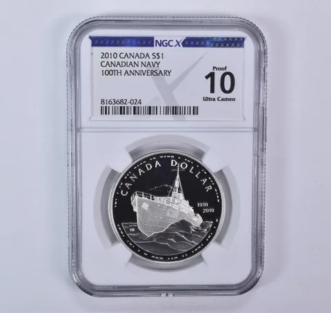 2010 Canada 1 Dollar Silver Canadian Navy Proof 10 UCAM NGC X NGCX