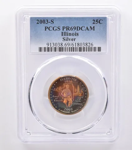 2003-S Washington State Quarter Illinois Silver PR69 DCAM PCGS Nice Tone *8771