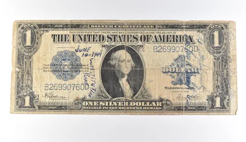 1923 $1 Silver Certificate Large Note Blue Seal Short Snorter *9707