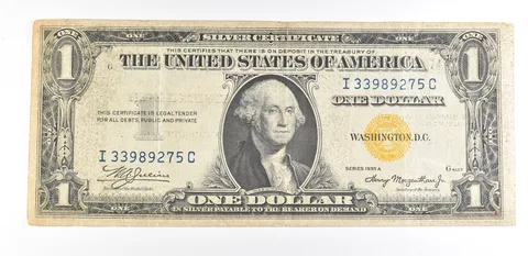 1935 A $1 Silver Certificate North Africa Yellow Seal Fr#2309 WWII a9343