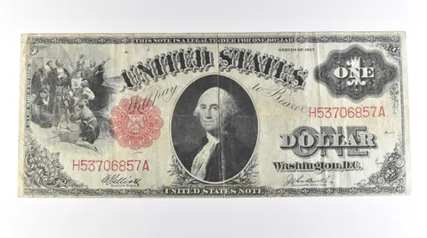 1917 $1 Legal Tender Large Note Red Seal FR#37 a0594