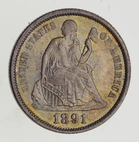 1891 Seated Liberty Silver Dime *7167